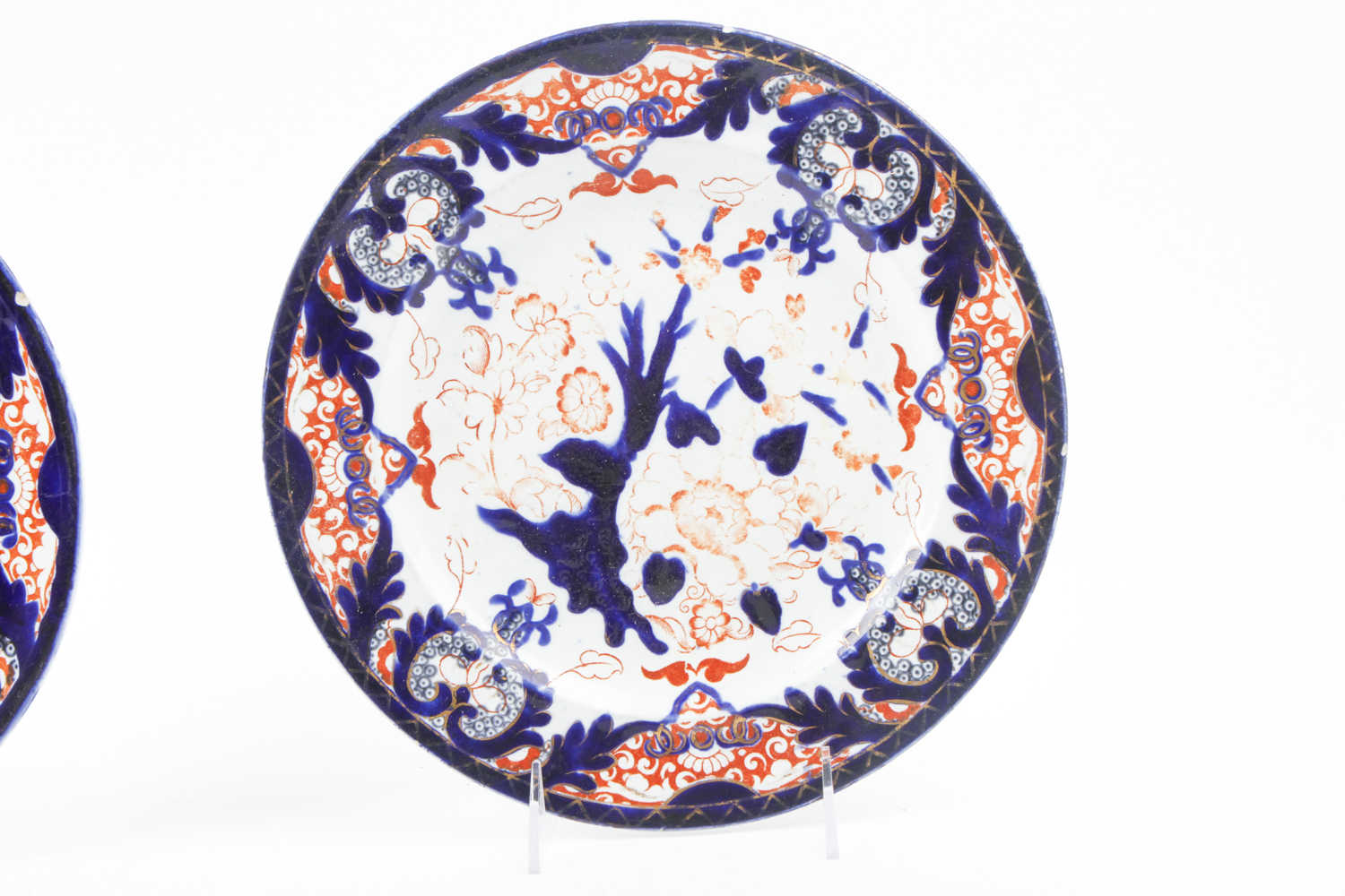 Antique Derby Imari Dinner Plates