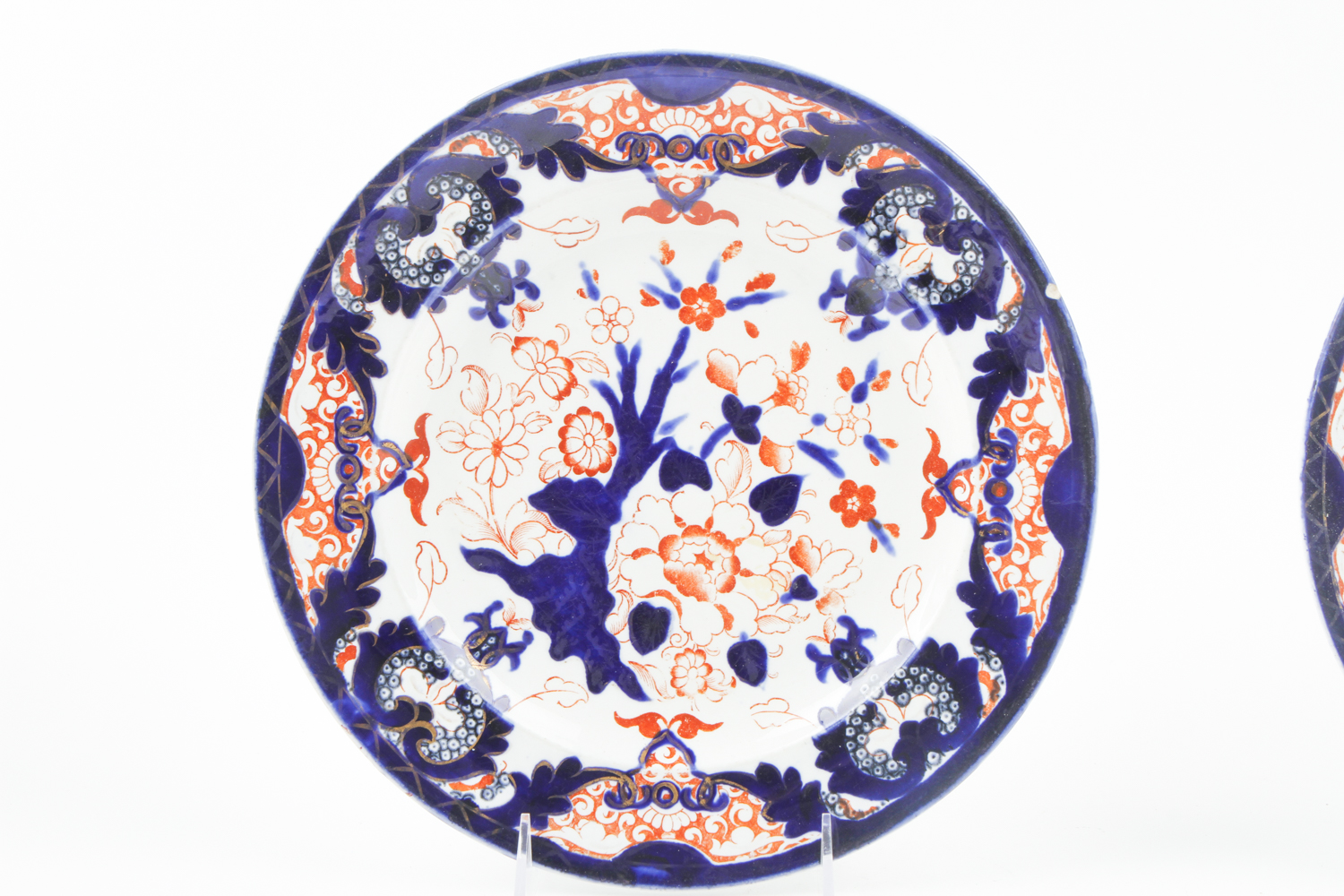Antique Derby Imari Dinner Plates