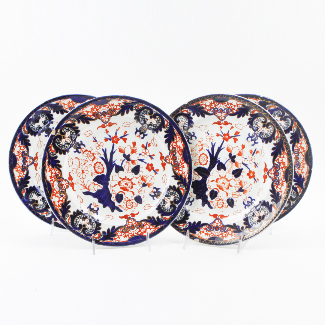 Antique Derby Imari Dinner Plates