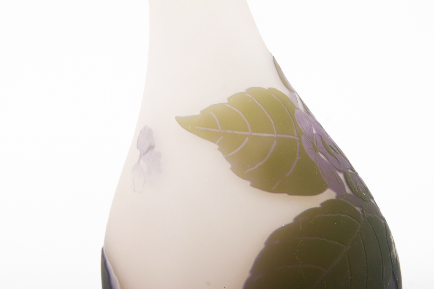 French Art Nouveau Cameo Glass Vase in the Manner of Émile Gallé