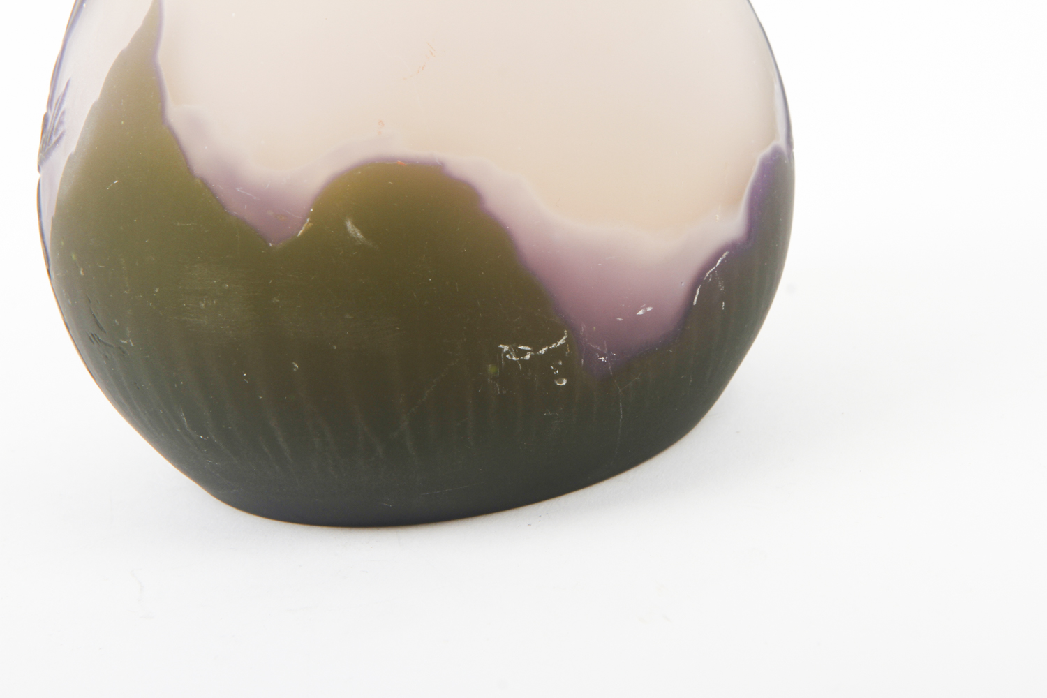 French Art Nouveau Cameo Glass Vase in the Manner of Émile Gallé