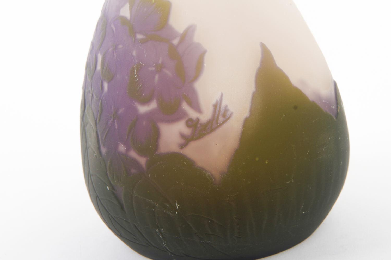 French Art Nouveau Cameo Glass Vase in the Manner of Émile Gallé