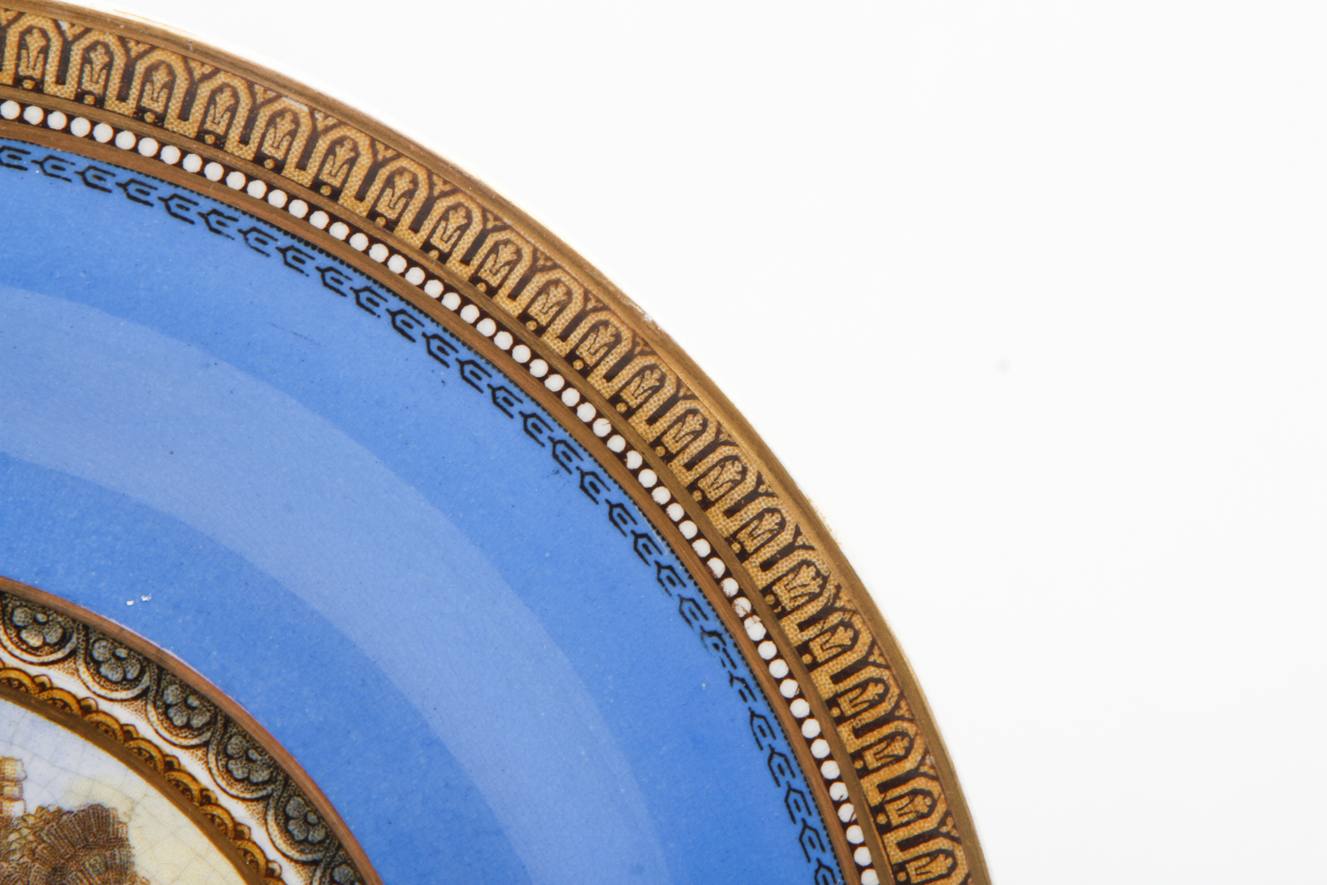 Antique Prattware Pottery Scenic Plates