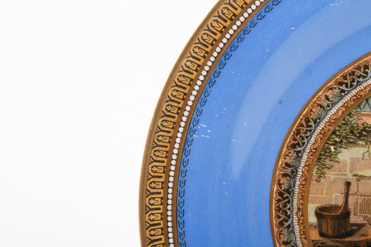 Antique Prattware Pottery Scenic Plates