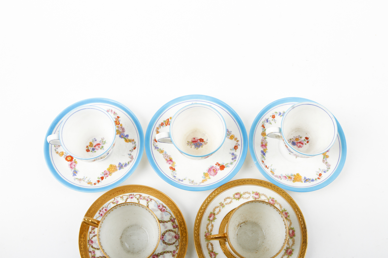 Collection of China Espresso Mugs Featuring Limoges