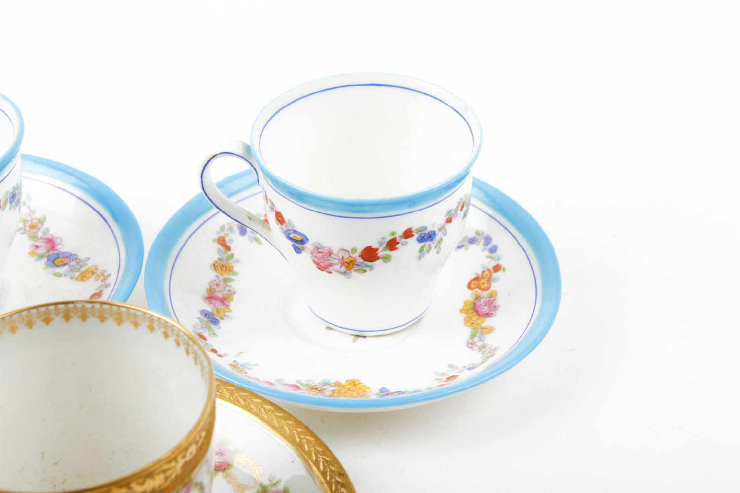 Collection of China Espresso Mugs Featuring Limoges