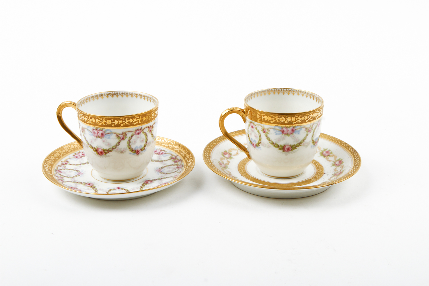 Collection of China Espresso Mugs Featuring Limoges