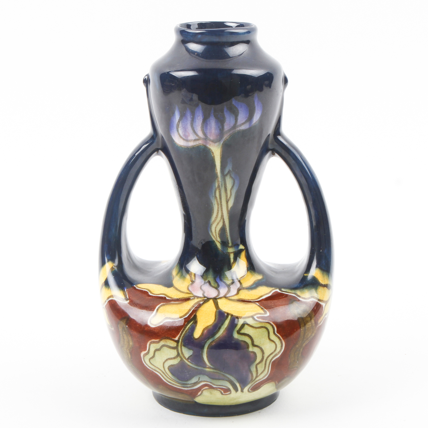 Double-Handled Art Nouveau Vase After Moorcroft Pottery
