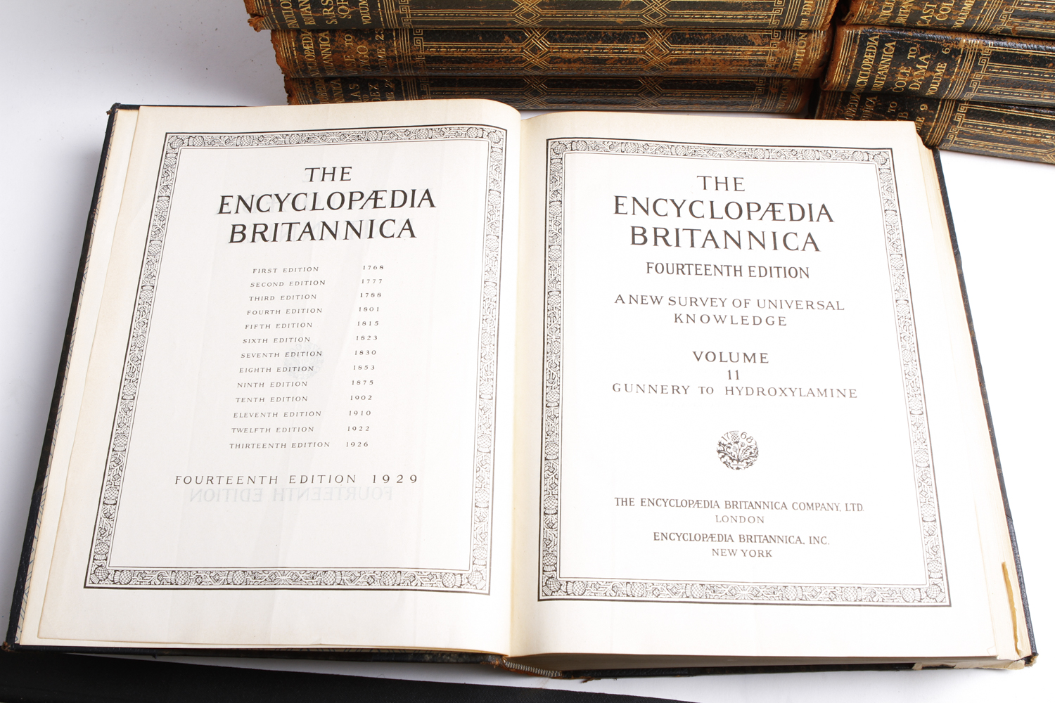 Volumes From "The Encyclopedia Britannica" Fourteenth Edition