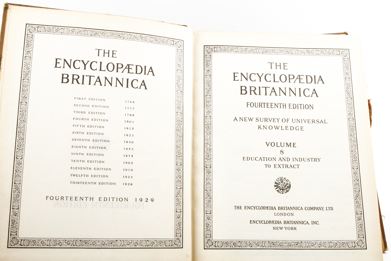 Selection of "Encyclopedia Britannica" 14th Edition Volumes