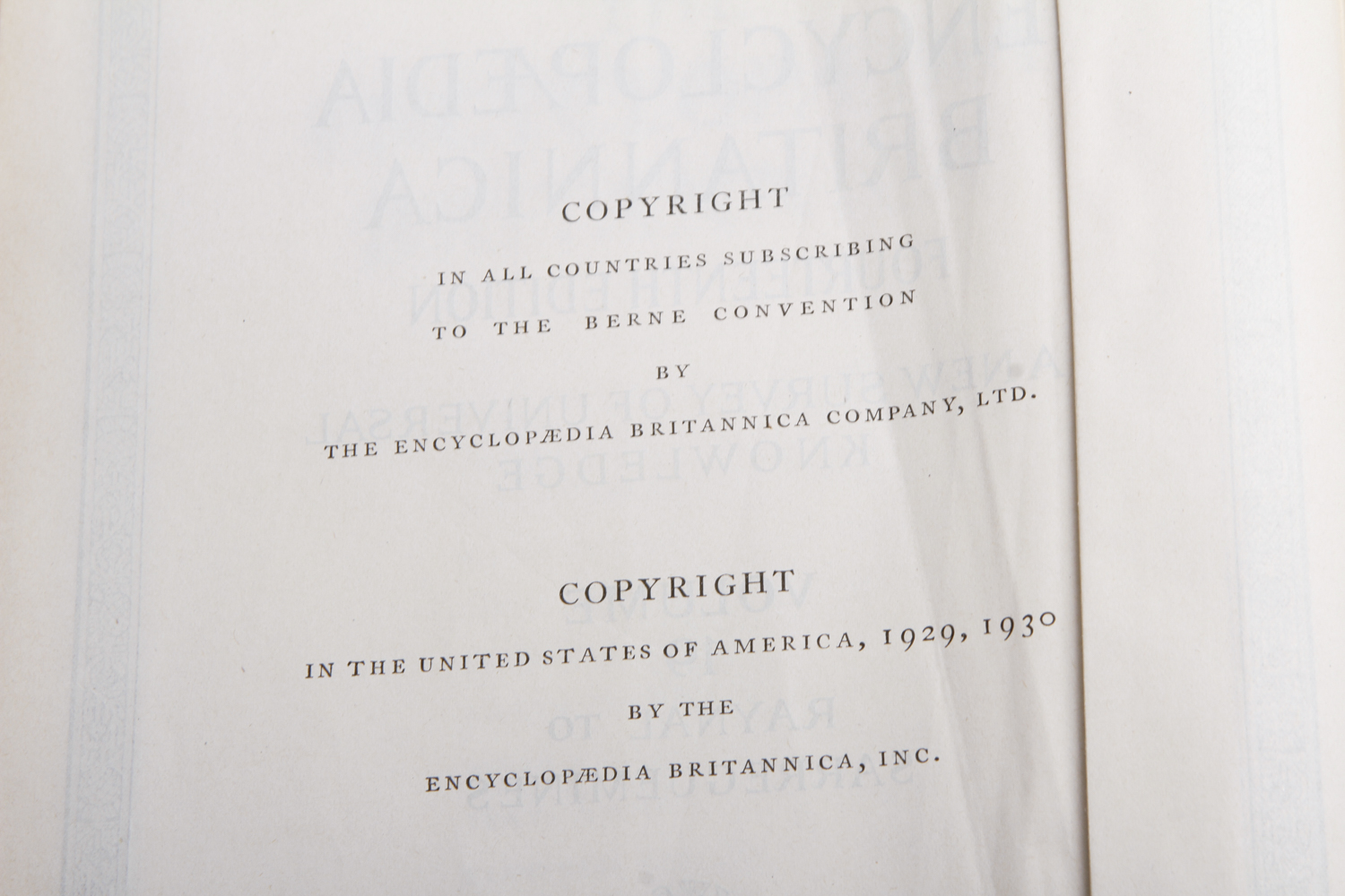 Volumes From "The Encyclopedia Britannica" Fourteenth Edition