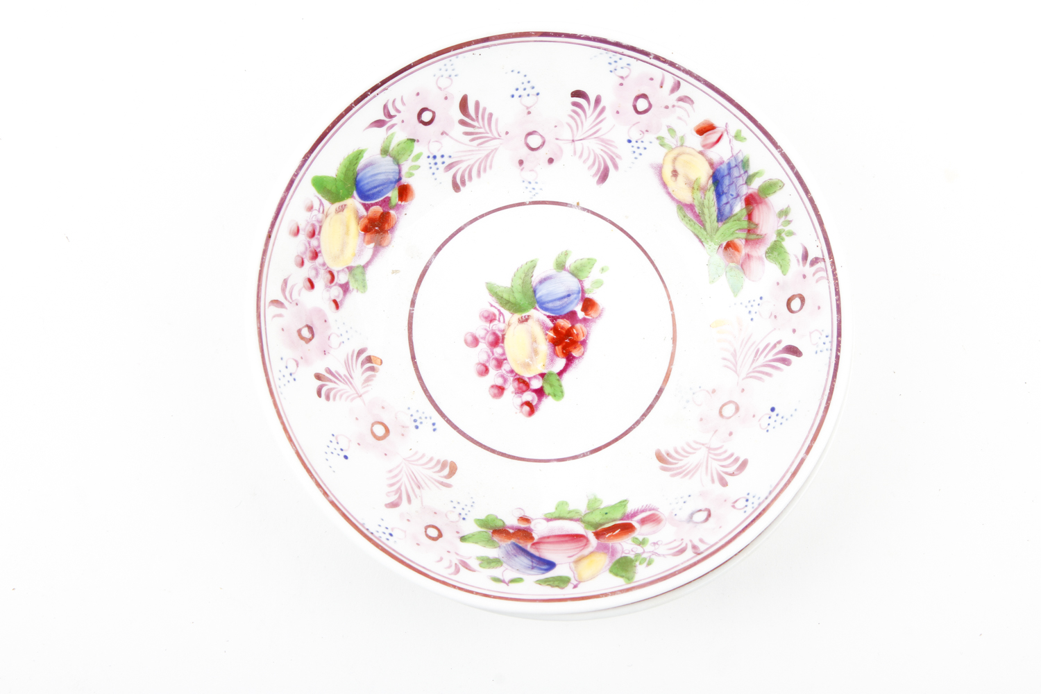 Collection of Antique English Pink Lustreware Tea Cups and Dishes