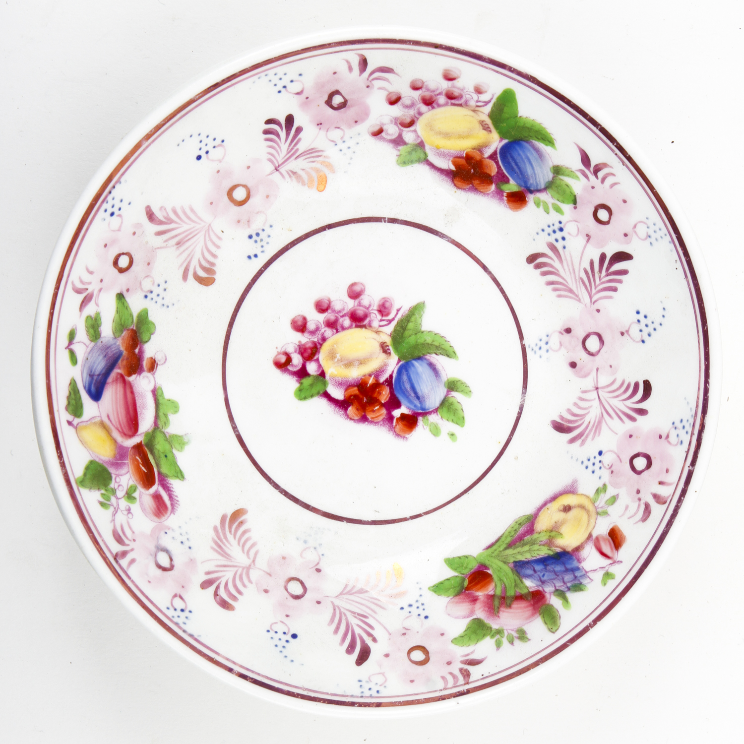 Collection of Antique English Pink Lustreware Tea Cups and Dishes