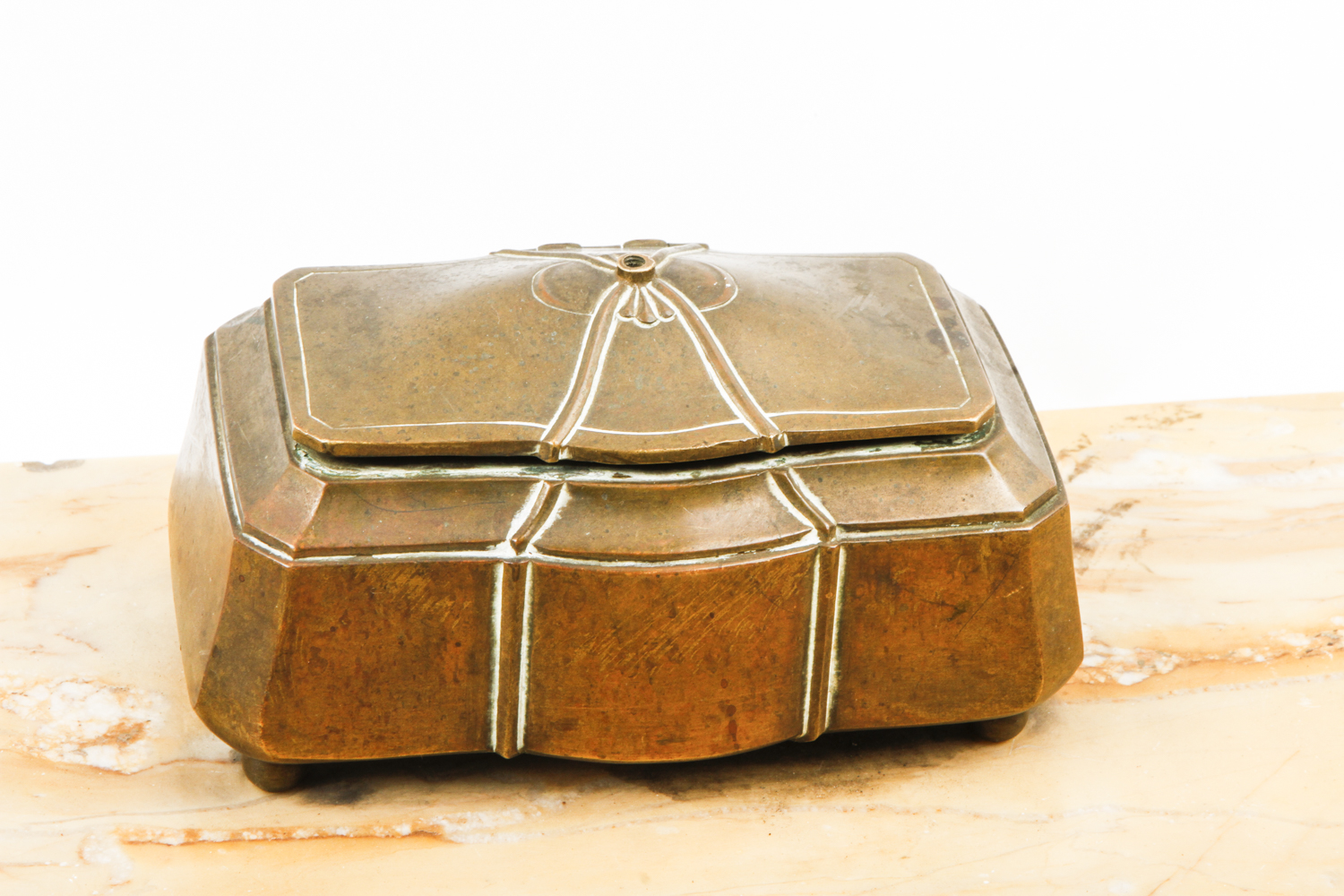 Vintage Marble and Bronze Inkwell Set