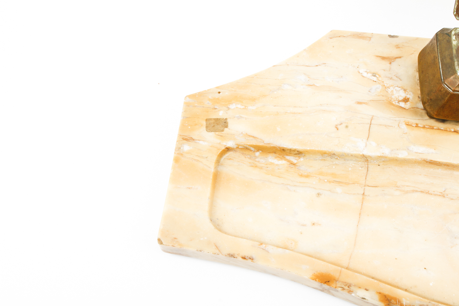 Vintage Marble and Bronze Inkwell Set