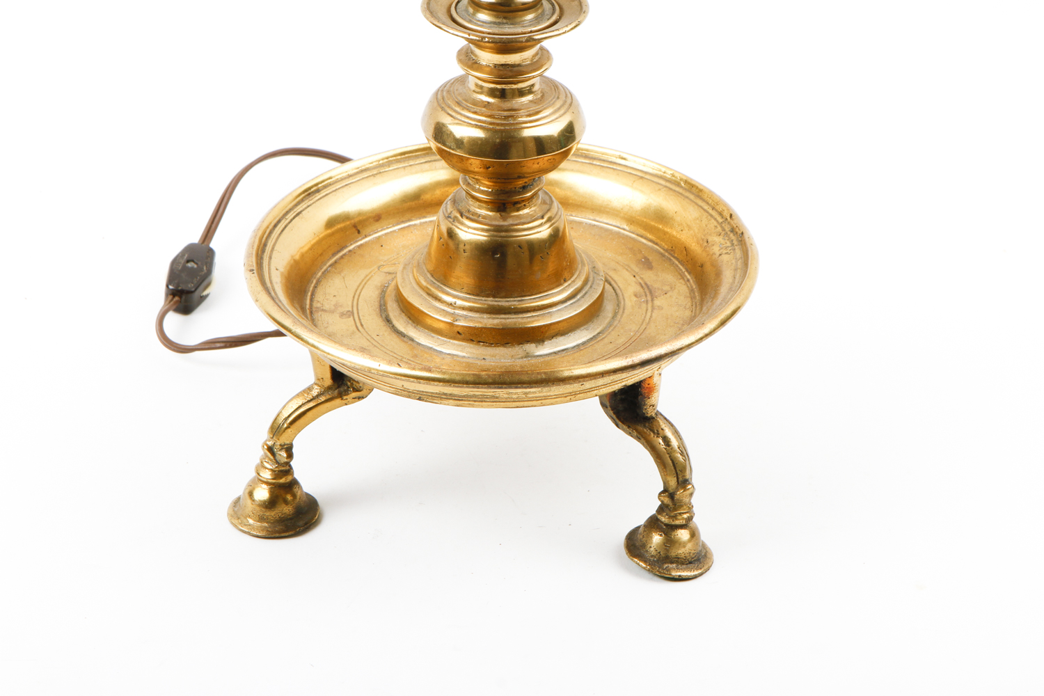 19th Century Brass Pricket Candlestick Repurposed Into a Table Lamp