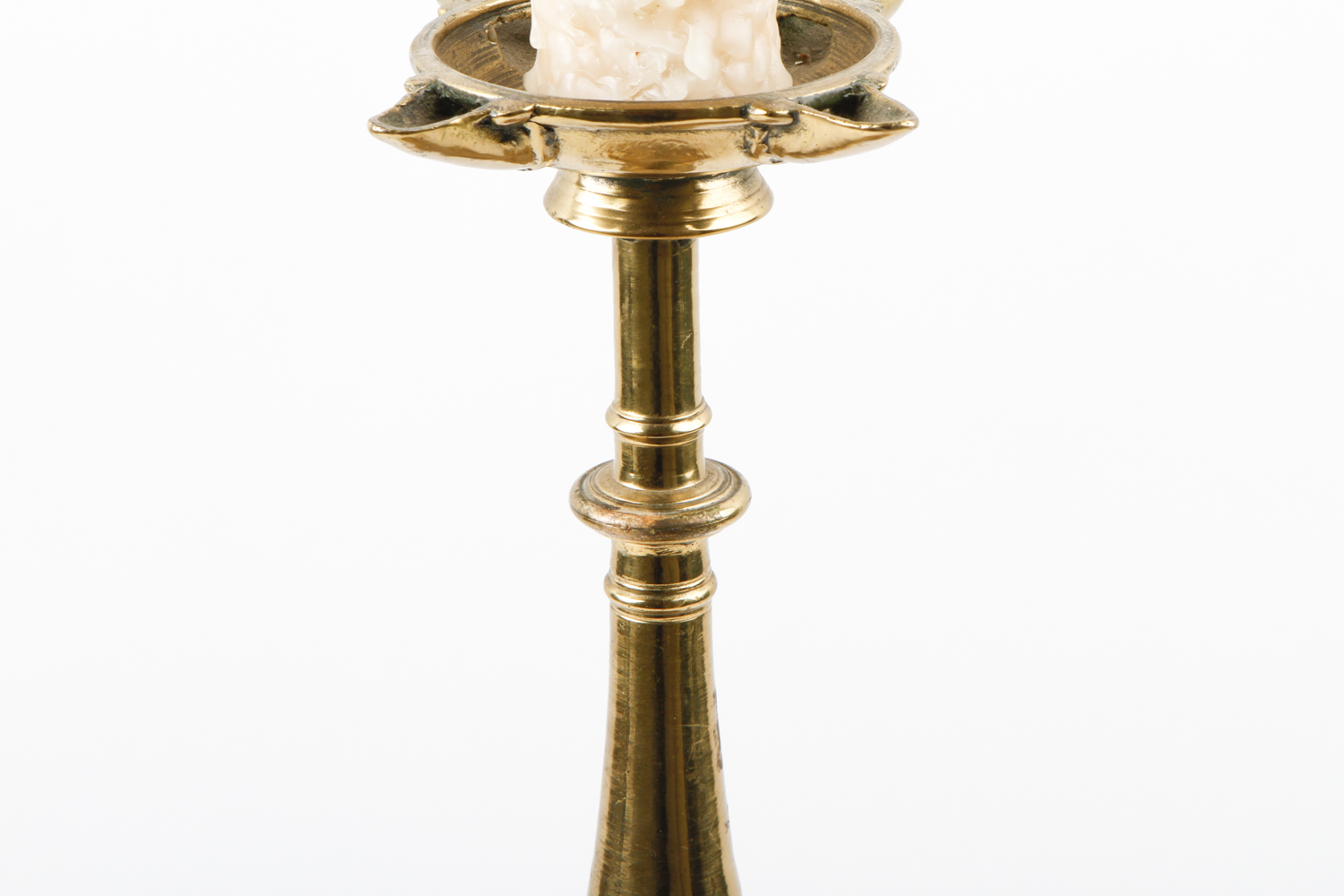 19th Century Brass Pricket Candlestick Repurposed Into a Table Lamp