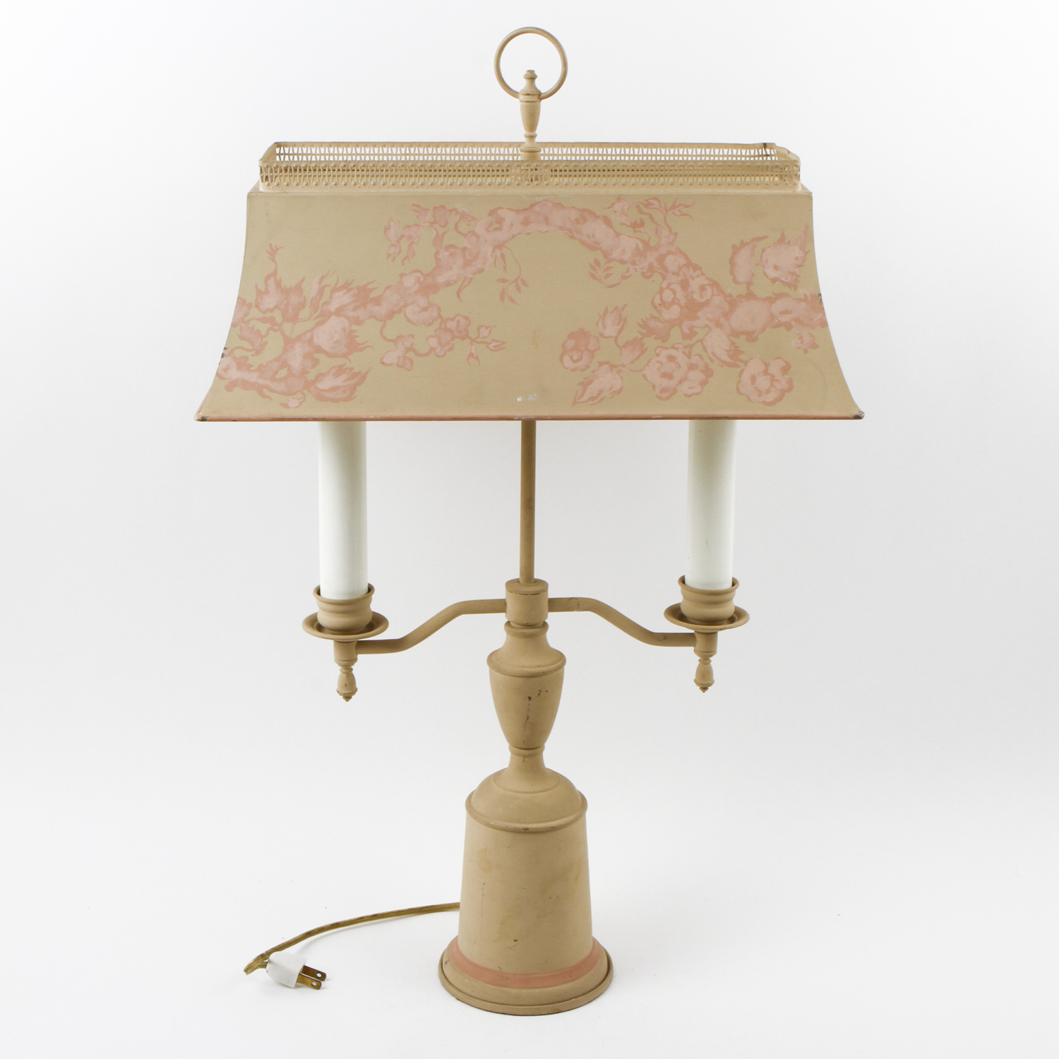 Hand Painted Hollywood Regency Tole Table Lamp