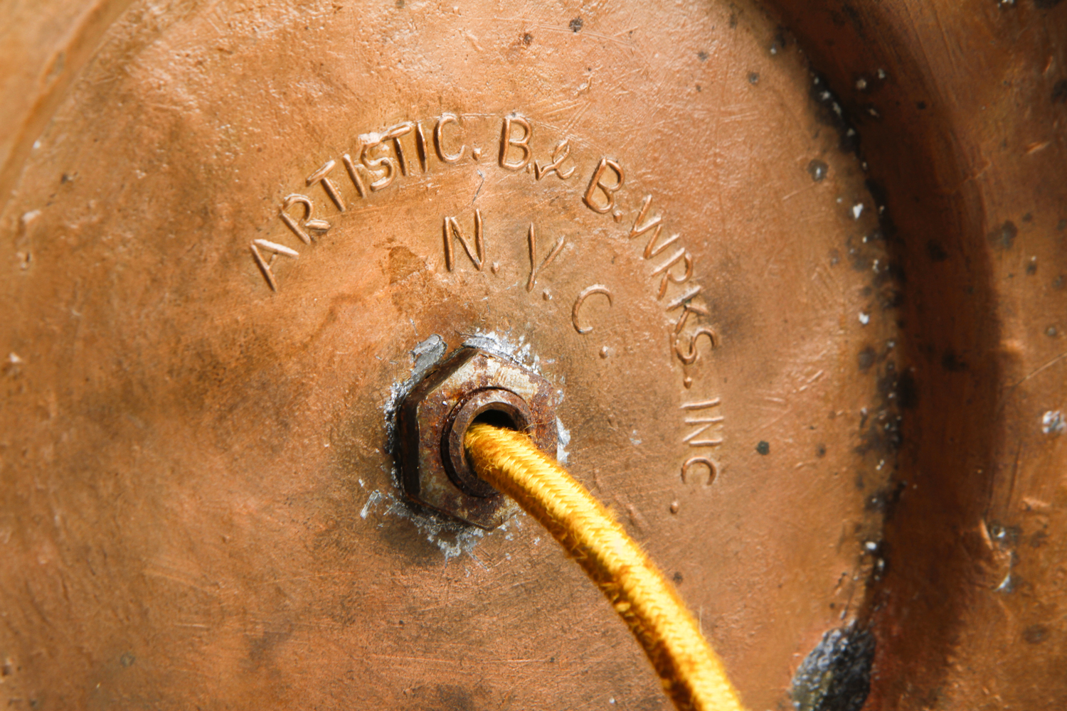 Vintage Black Glass and Gilt Metal Table Lamp