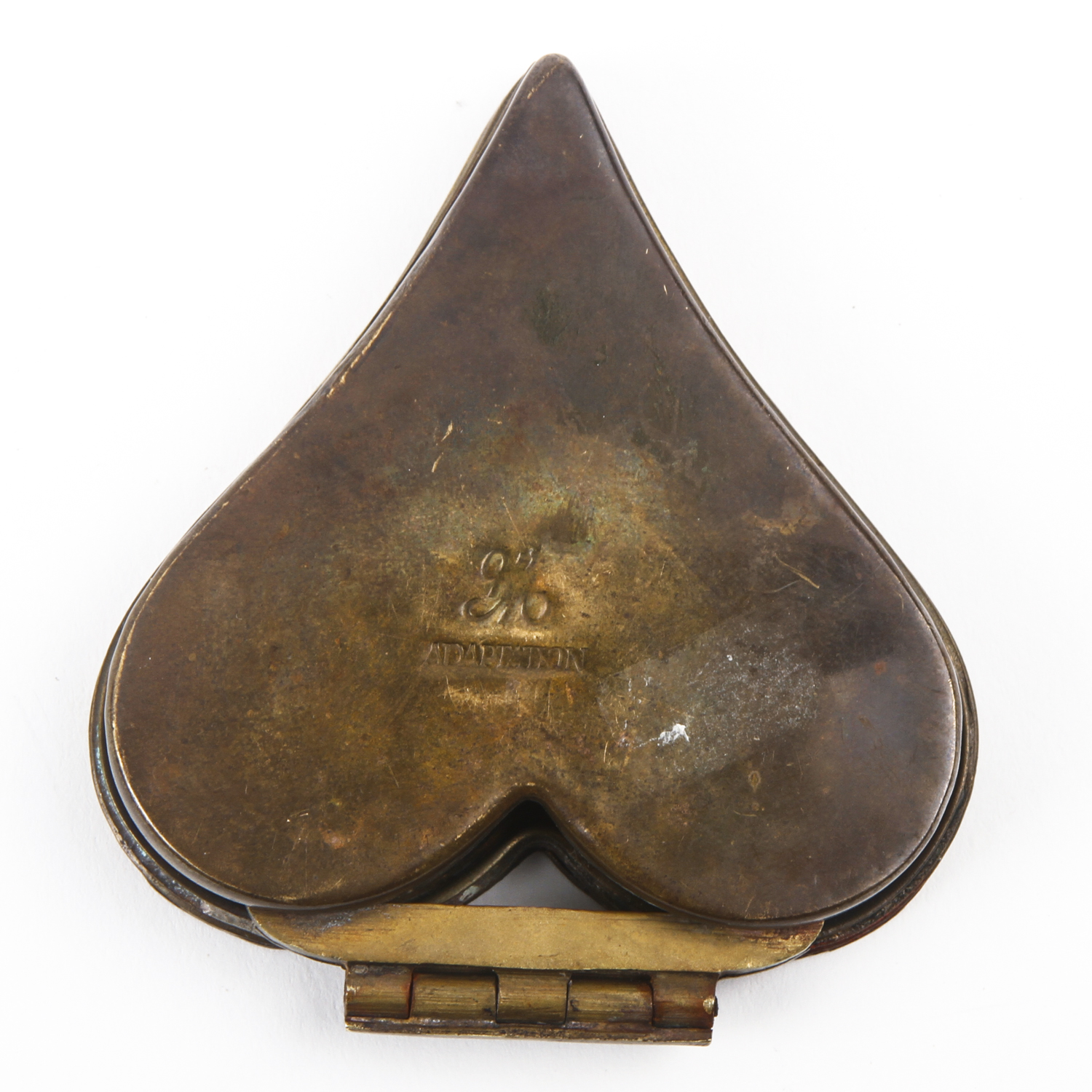 Heart-Shaped Hinged Brass Box