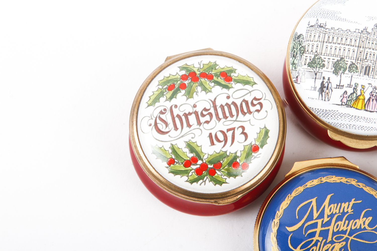 Four Enamel Trinket Boxes