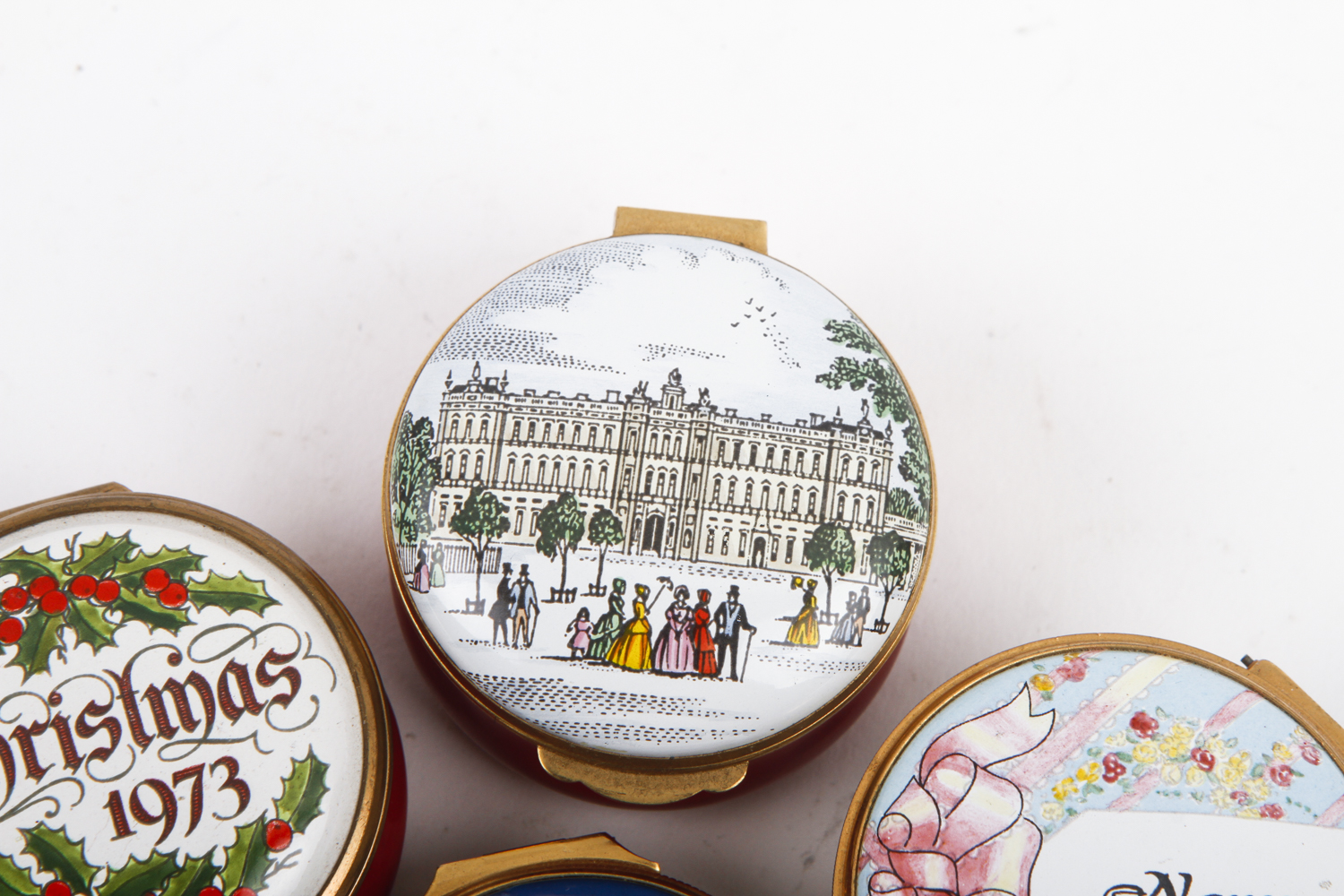 Four Enamel Trinket Boxes