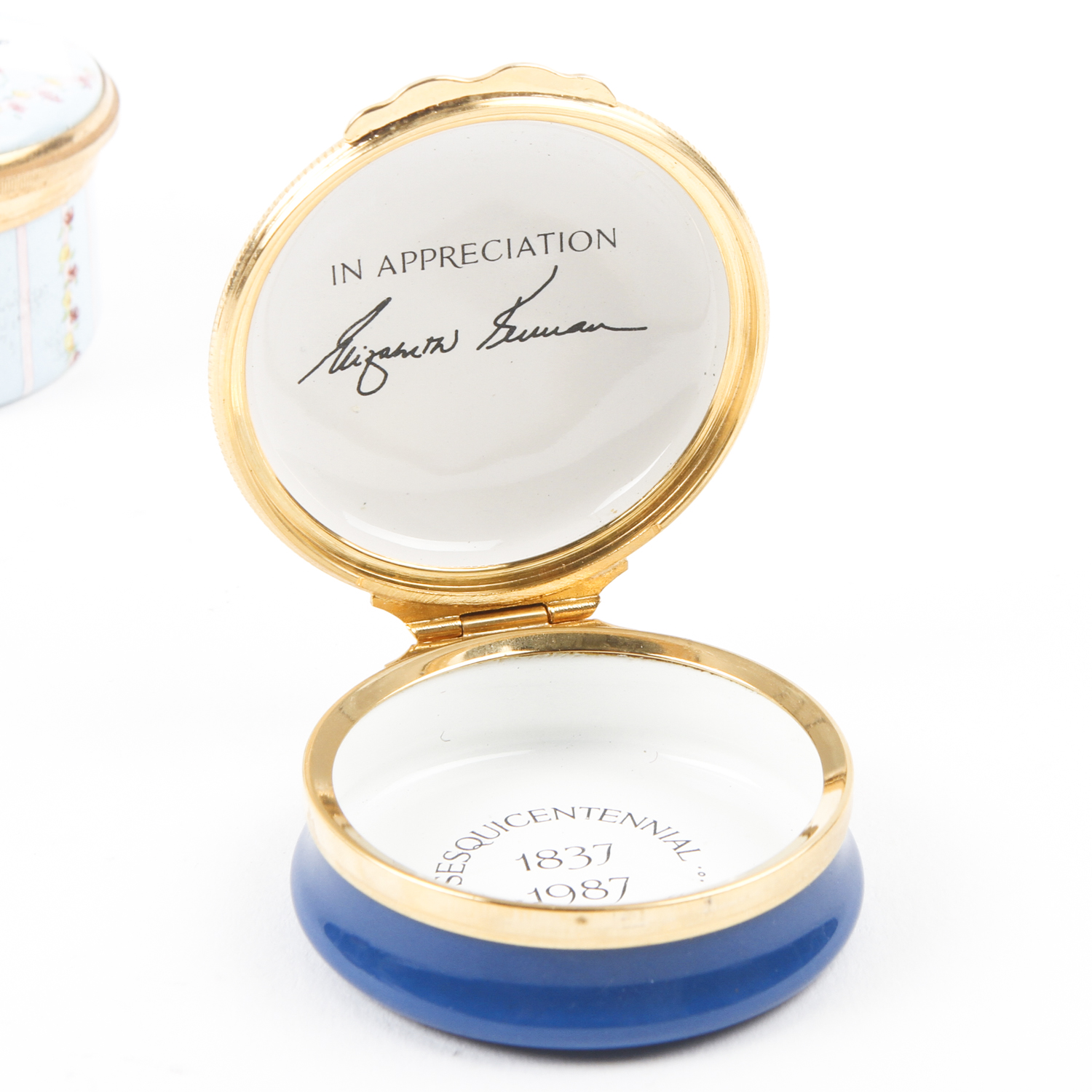 Four Enamel Trinket Boxes