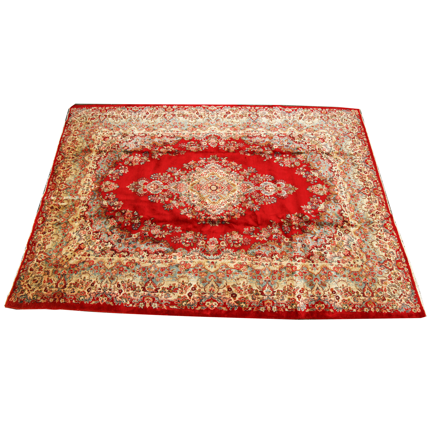 Hand-Knotted Wool Kerman Area Rug