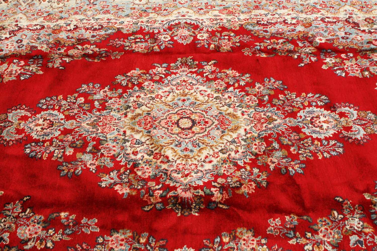 Hand-Knotted Wool Kerman Area Rug