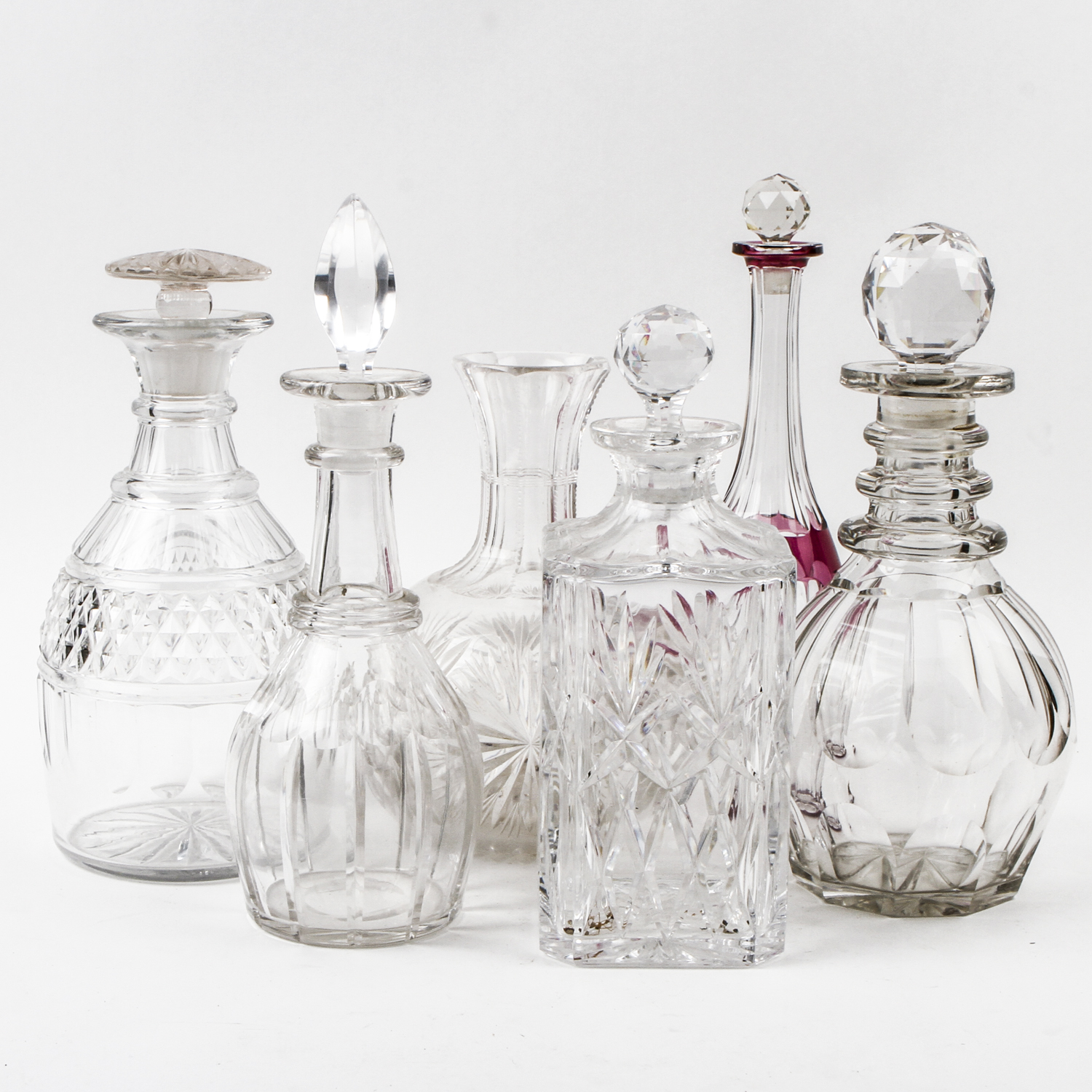 Assortment of Glass Decanters
