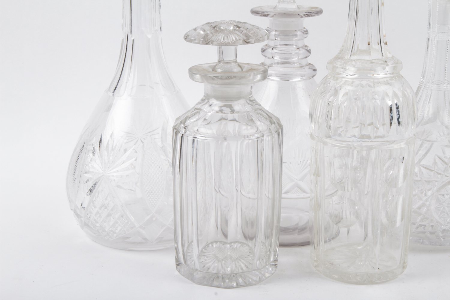 Collection of Five Decanters
