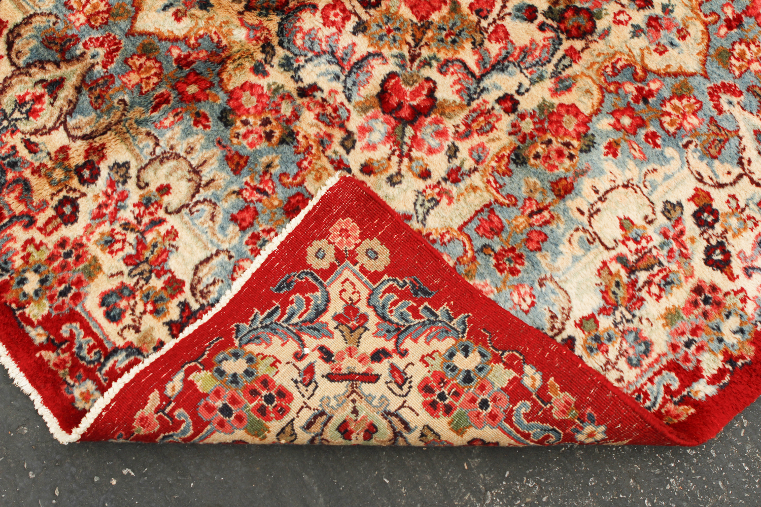 Hand-Knotted Wool Kerman Area Rug