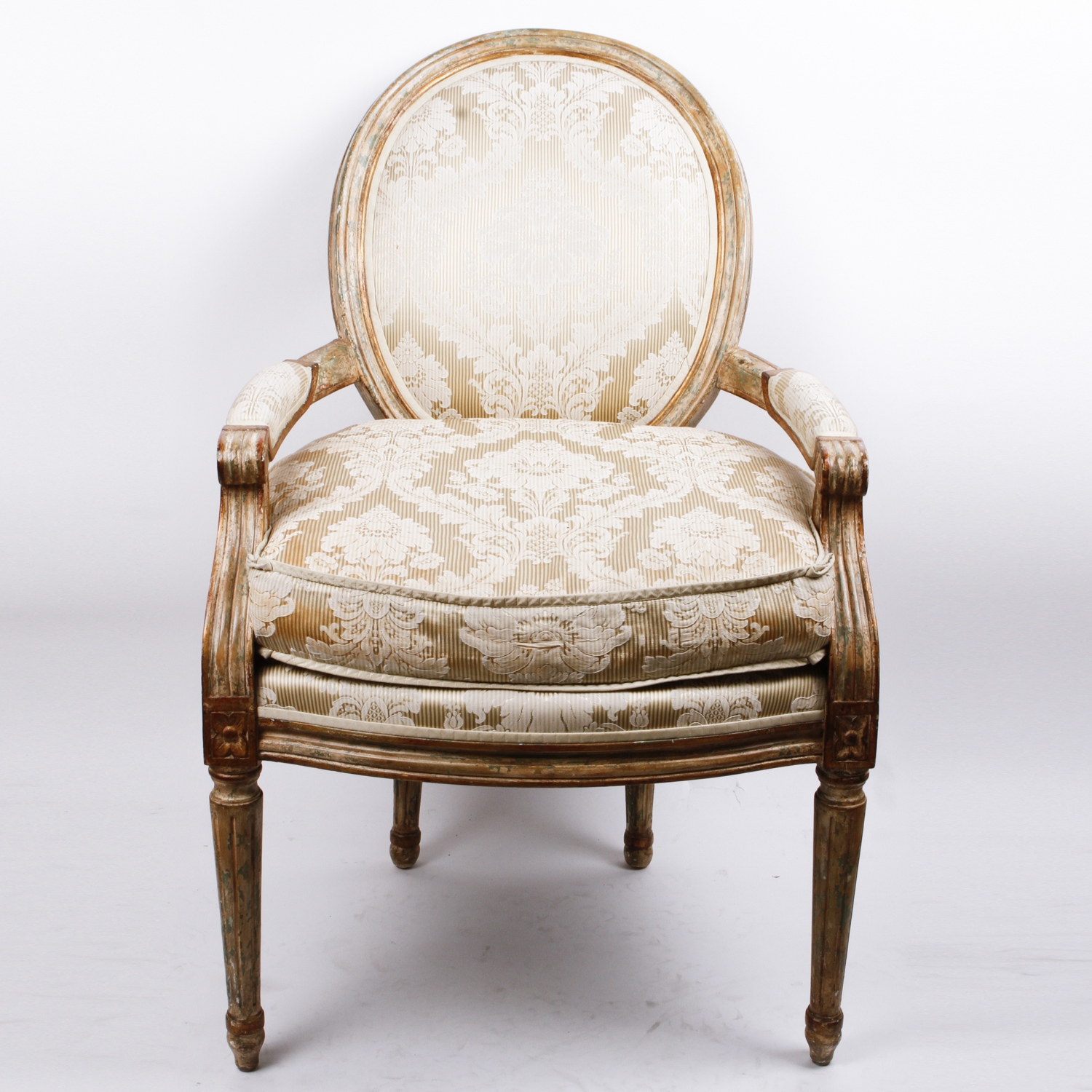 Louis XVI Style Balloon Back Armchair by Nancy Corzine