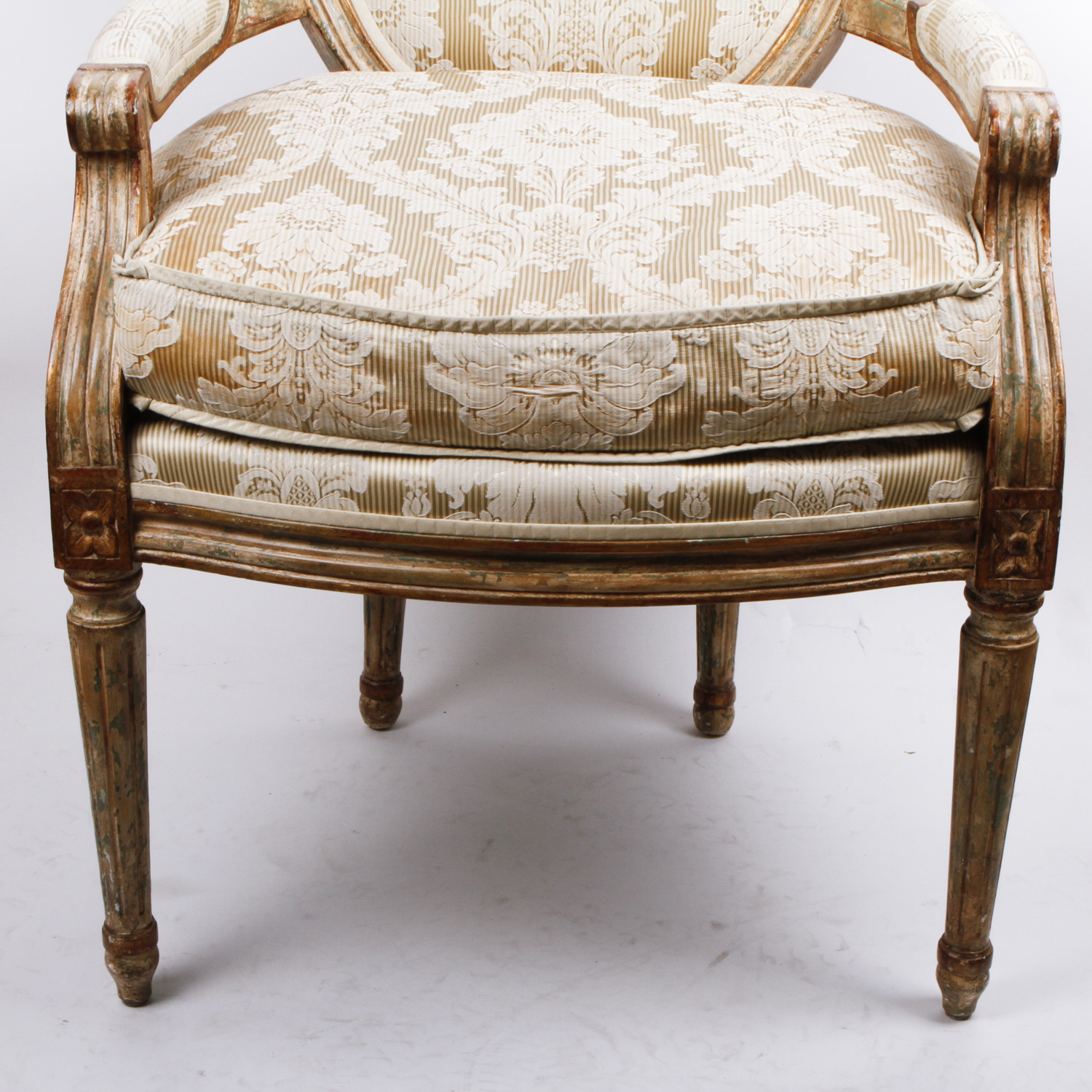 Louis XVI Style Balloon Back Armchair by Nancy Corzine