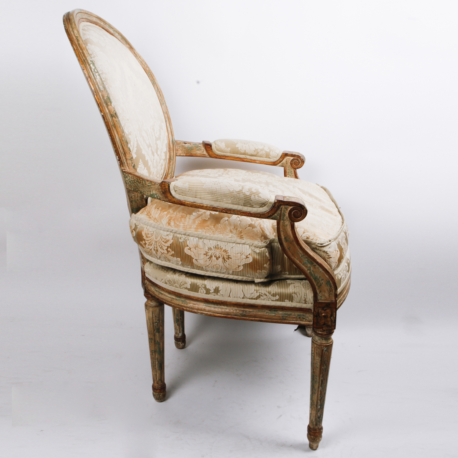 Louis XVI Style Balloon Back Armchair by Nancy Corzine