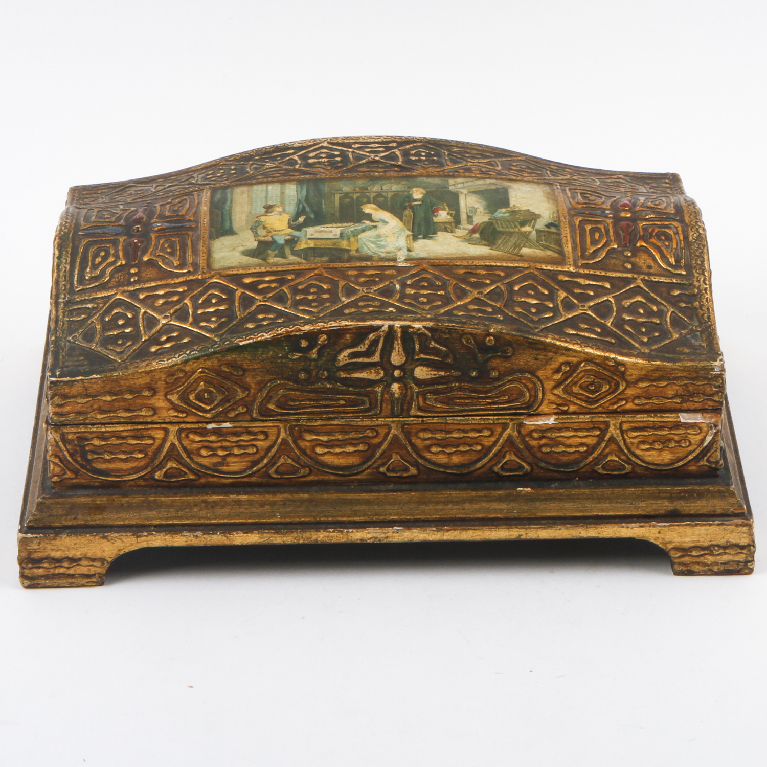 Italian Florentine Painted Trinket Box