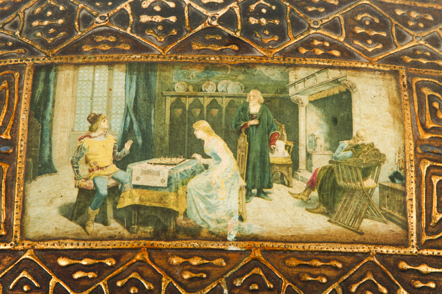 Italian Florentine Painted Trinket Box