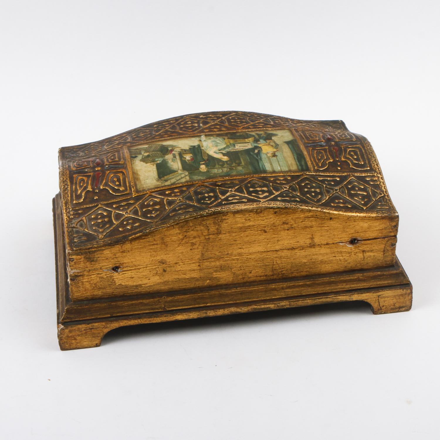 Italian Florentine Painted Trinket Box