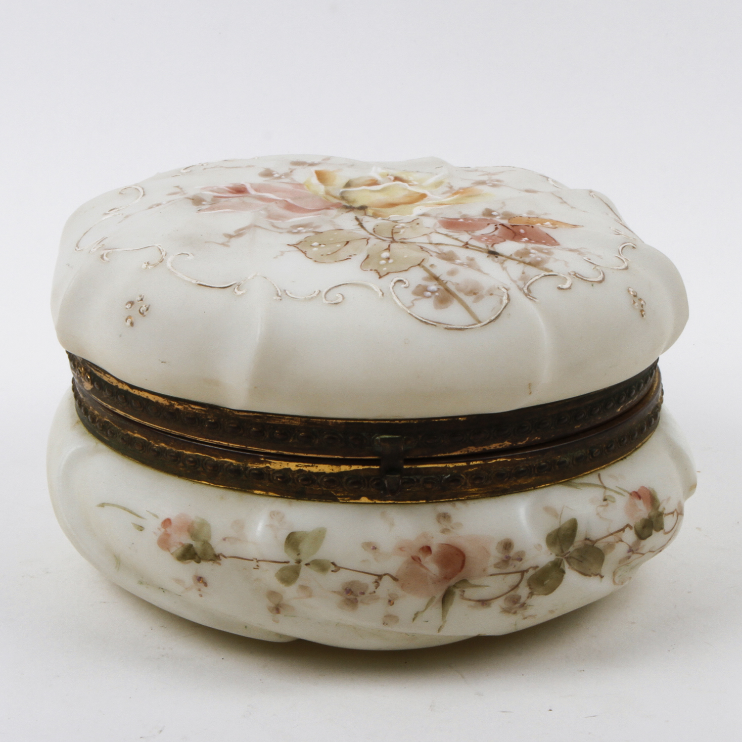 Antique Wavecrest Glass Jewelry or Trinket Box