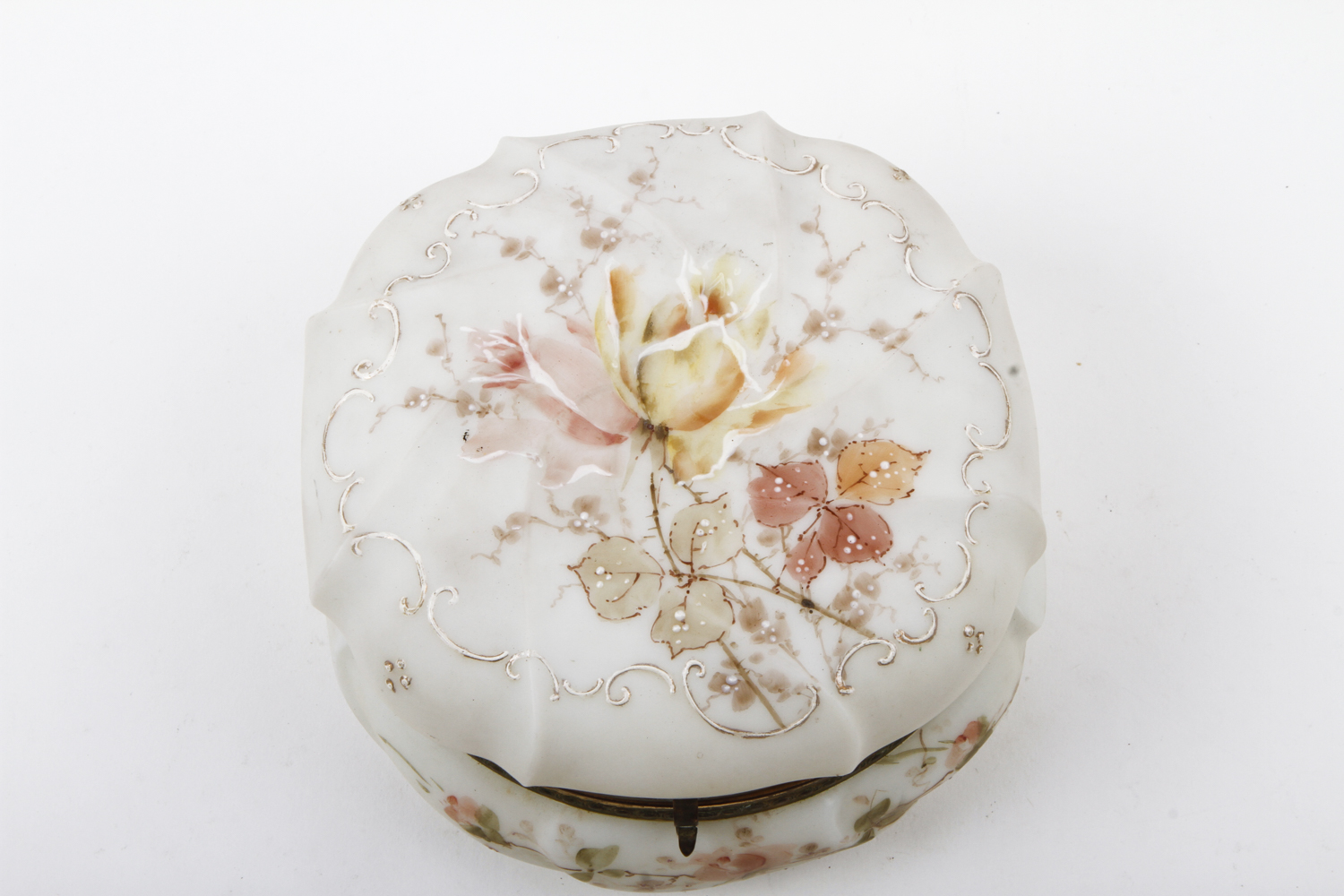 Antique Wavecrest Glass Jewelry or Trinket Box