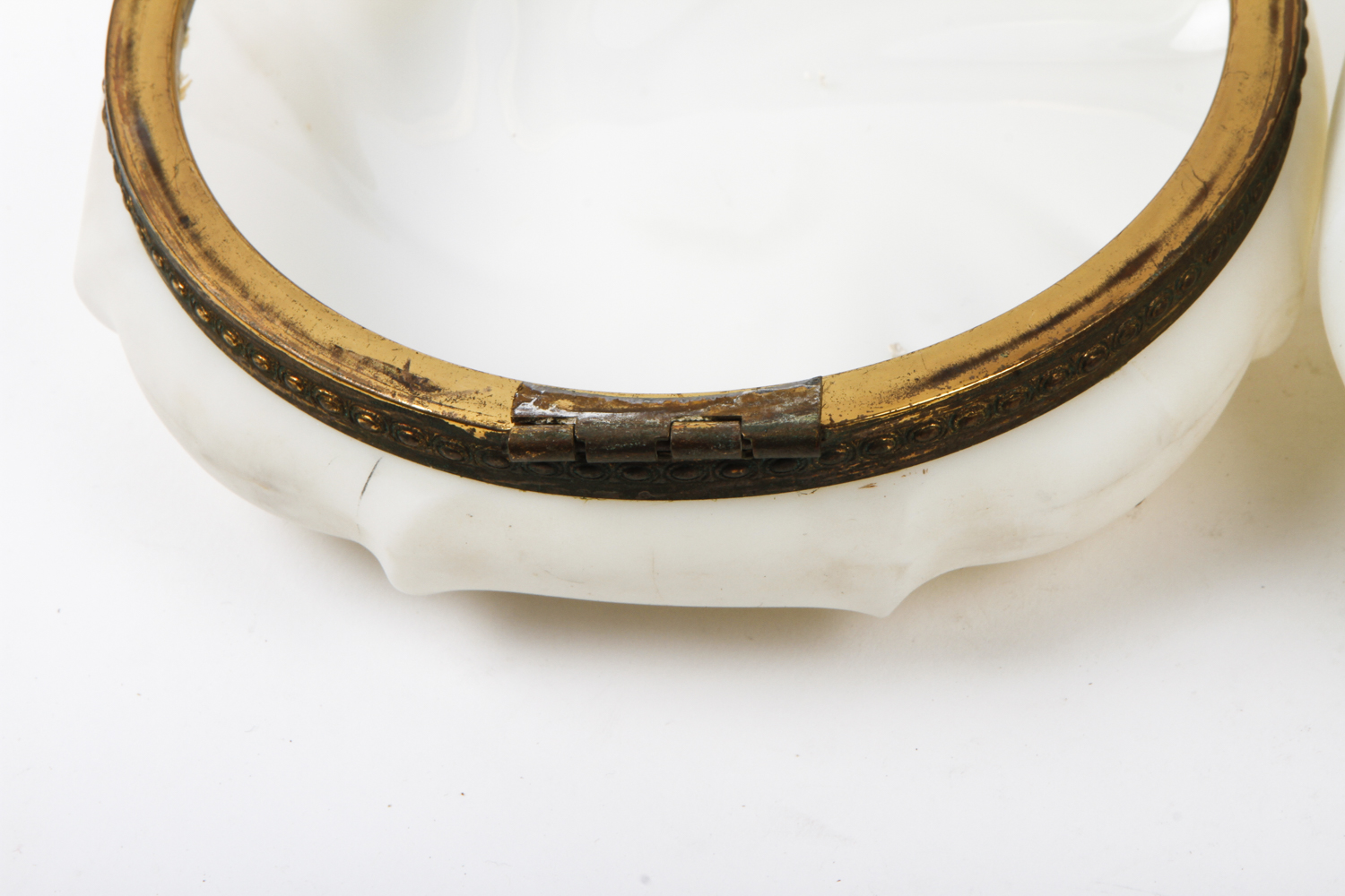 Antique Wavecrest Glass Jewelry or Trinket Box