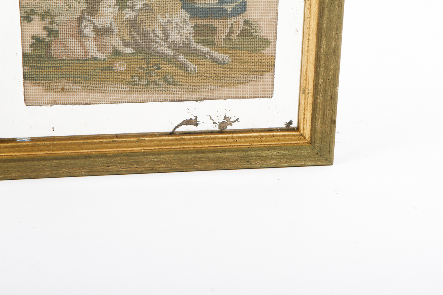 Antique Framed Petit-Point Needlepoint Pictures