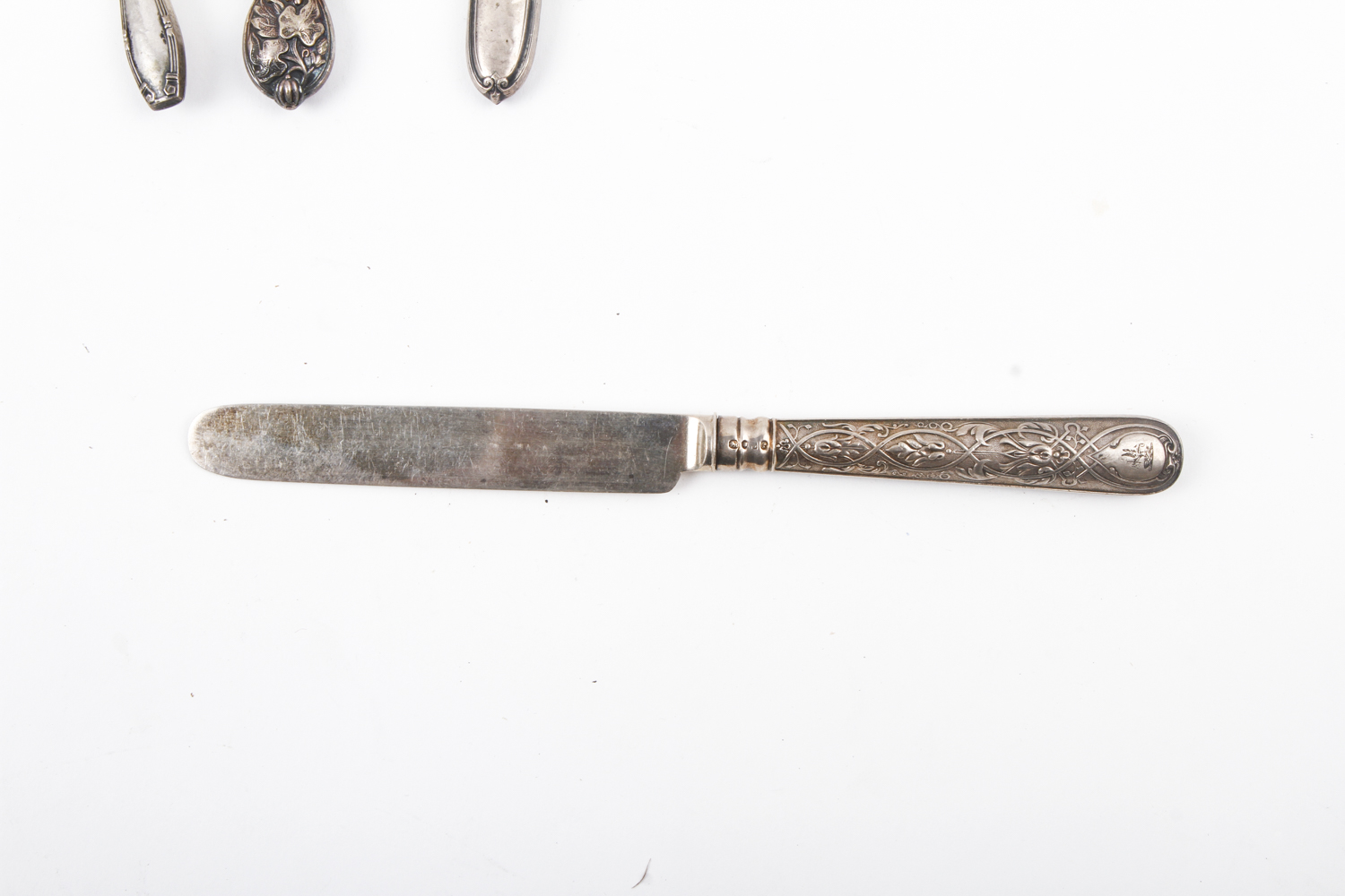 Sterling and 800 Silver Hollow Handled Pieces