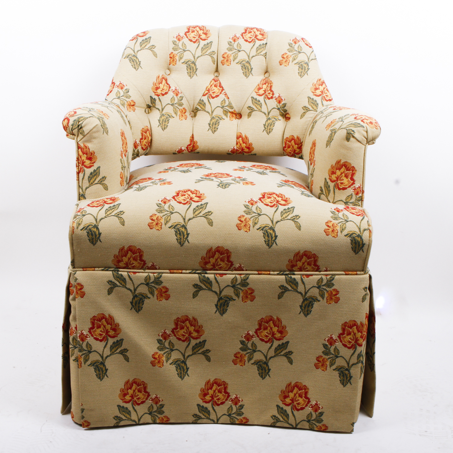 Tufted Armchair with Casters