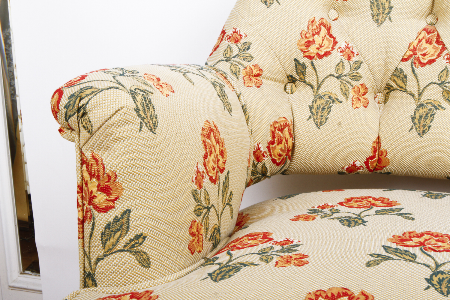 Tufted Armchair with Casters