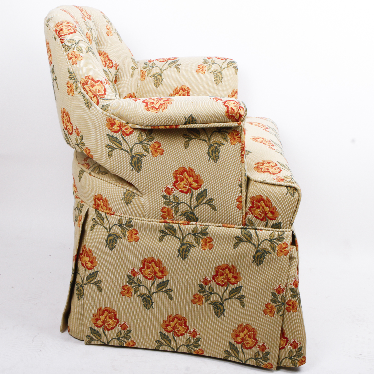 Tufted Armchair with Casters