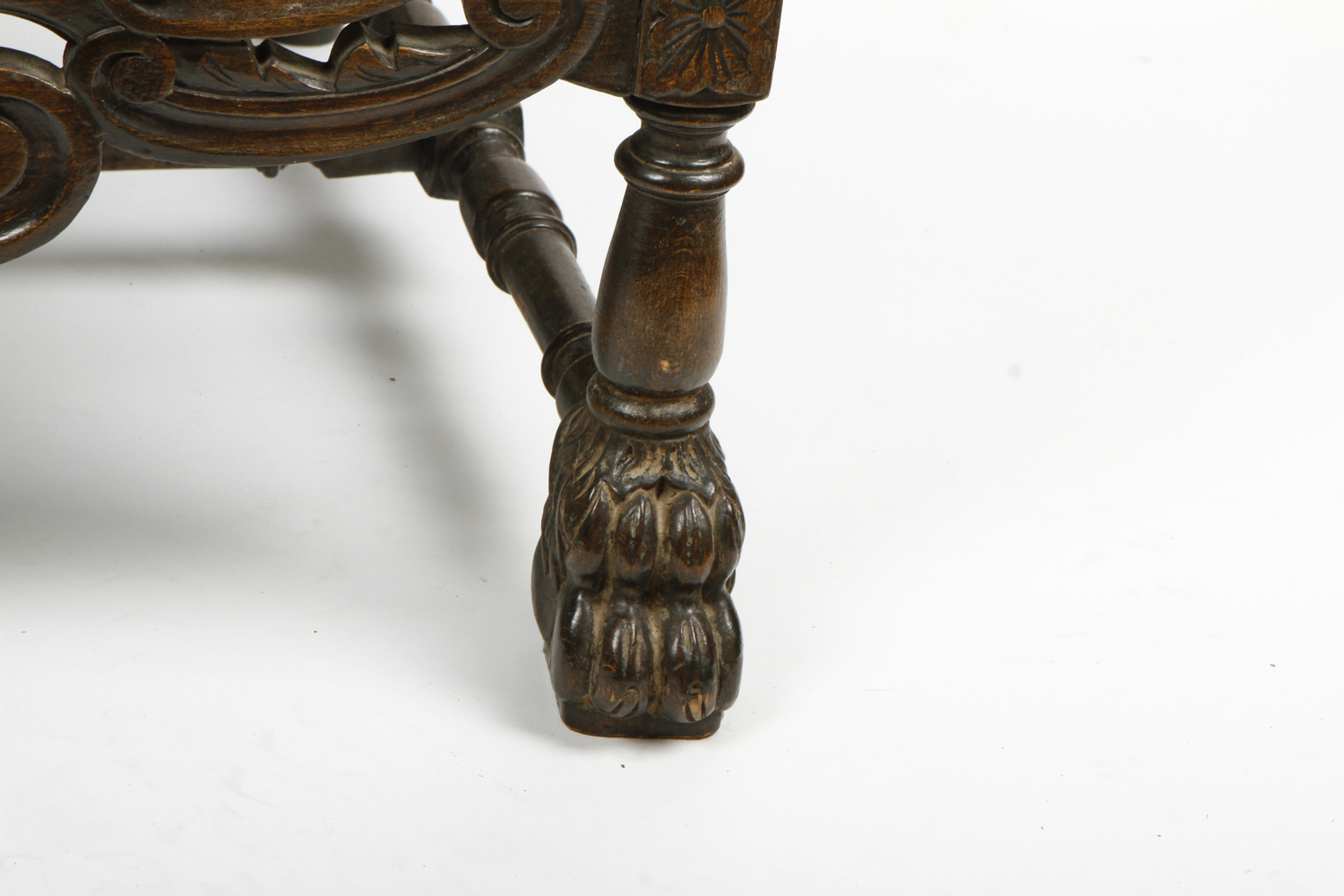 Carved Italian Throne Chair with Donghia Cut Velvet Upholstery