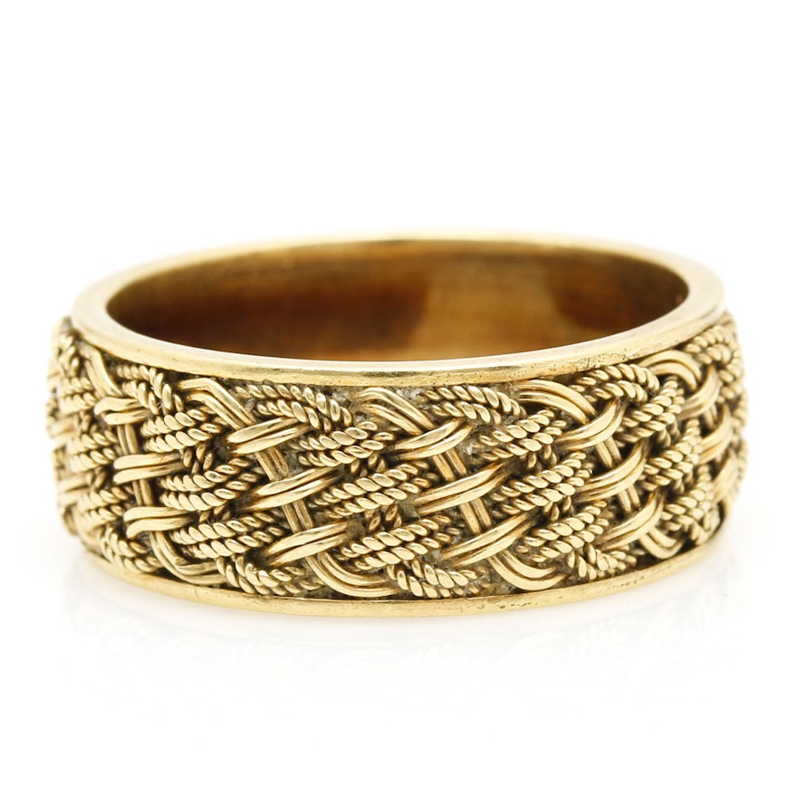 18K Yellow Gold Textured Ring