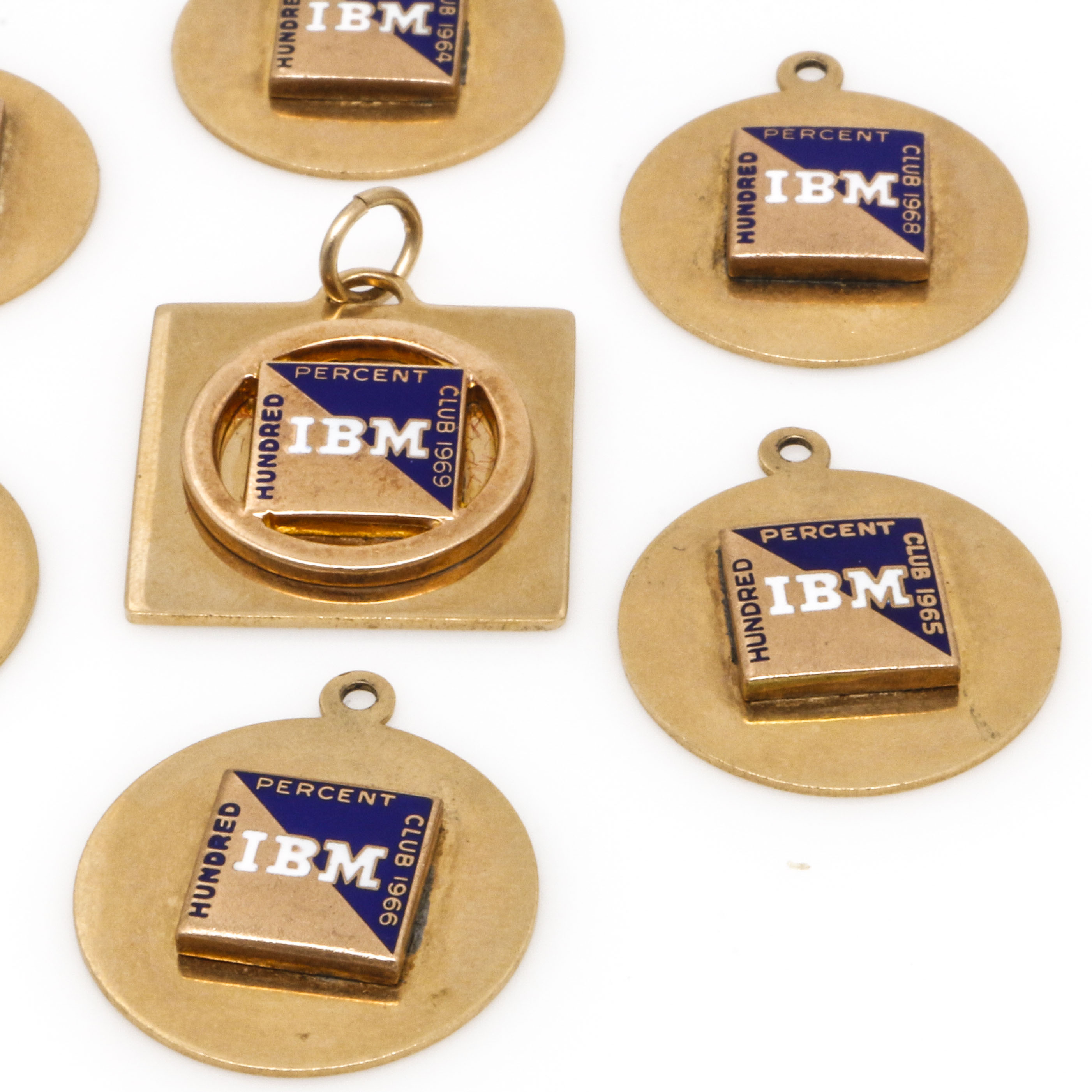 14K Yellow Gold Vintage Commemorative IBM Charms