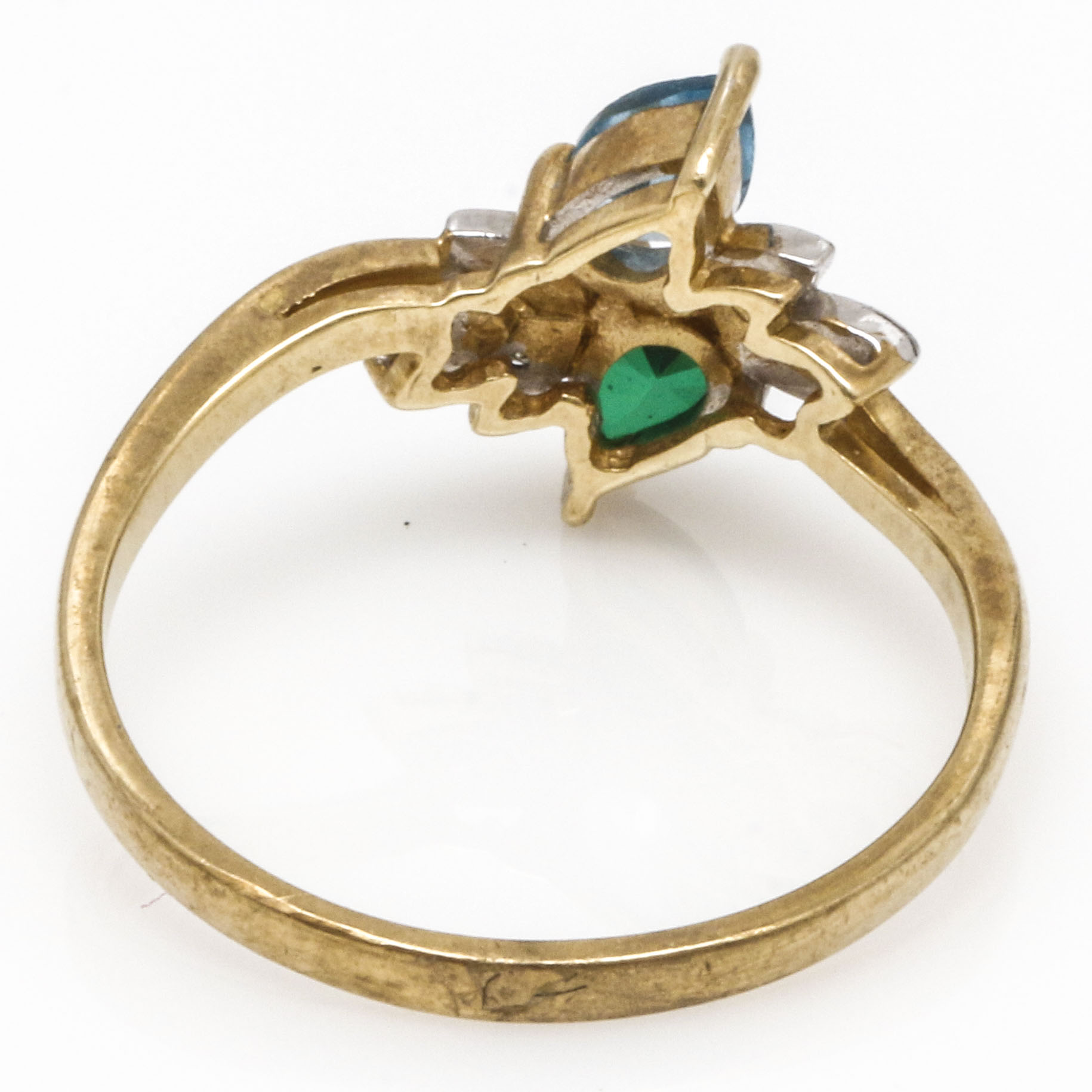 10K Yellow Gold Spinel and Diamond Ring